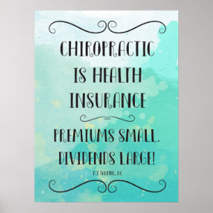 Chiropractic är affischen för sjukförsäkring 18x24 poster