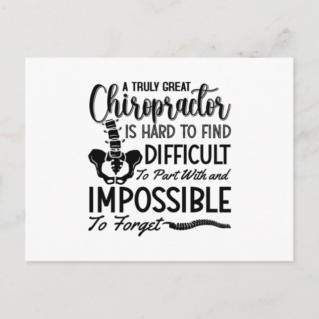Chiropractic Chiro Spine Truly Great Chiropractor Vykort (Framsida)