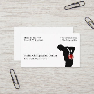 Chiropractic Chiropractic Clinic Business Card Visitkort