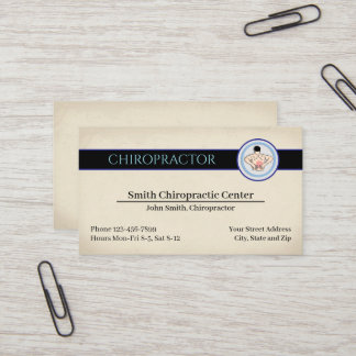 Chiropractic Chiropractor Clinic Business Card Visitkort