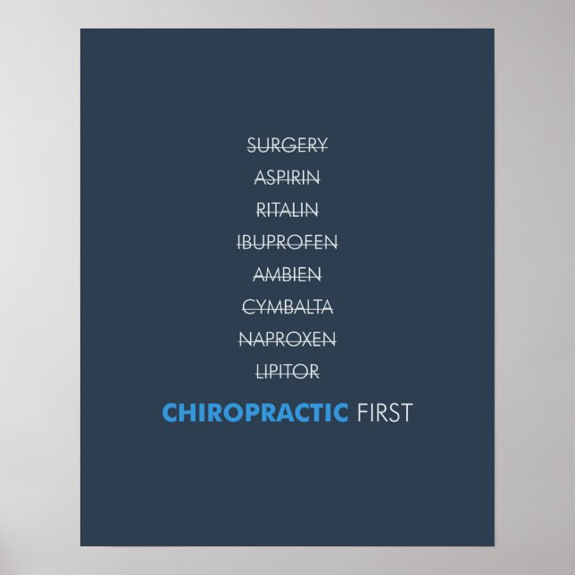 Chiropractic first poster - dark blue (Framsidan)