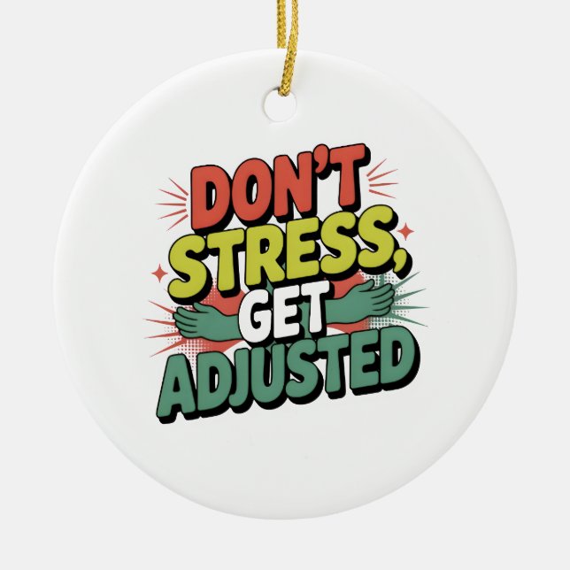 Chiropractic Stress Relief Back Adjustment Gift Julgransprydnad Keramik (Framsidan)
