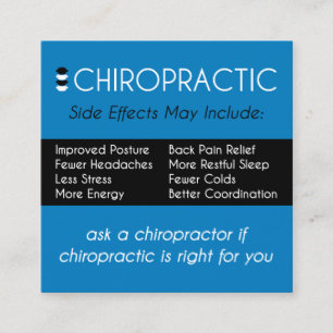 Chiropracticbiverkningmaj inkluderar kiropraktorn fyrkantigt visitkort