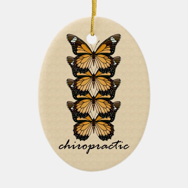 Chiropracticfjärilsprydnad Julgransprydnad Keramik (Framsidan)