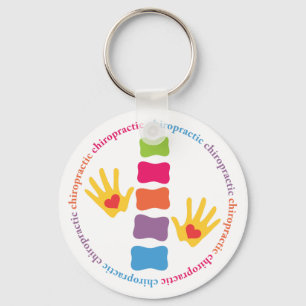 Chiropractichänder och rygg Keychain Nyckelring