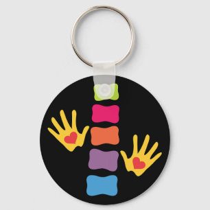 Chiropractichänder & rygg Keychain Nyckelring