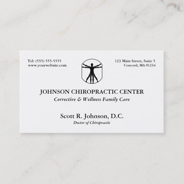 Chiropracticlogotypvisitkortar Visitkort (Framsida)