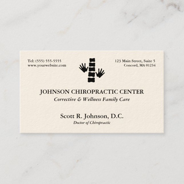 Chiropracticlogotypvisitkortar Visitkort (Framsida)