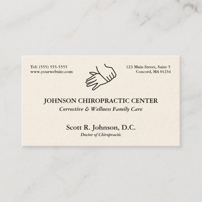 Chiropracticlogotypvisitkortar Visitkort (Framsida)