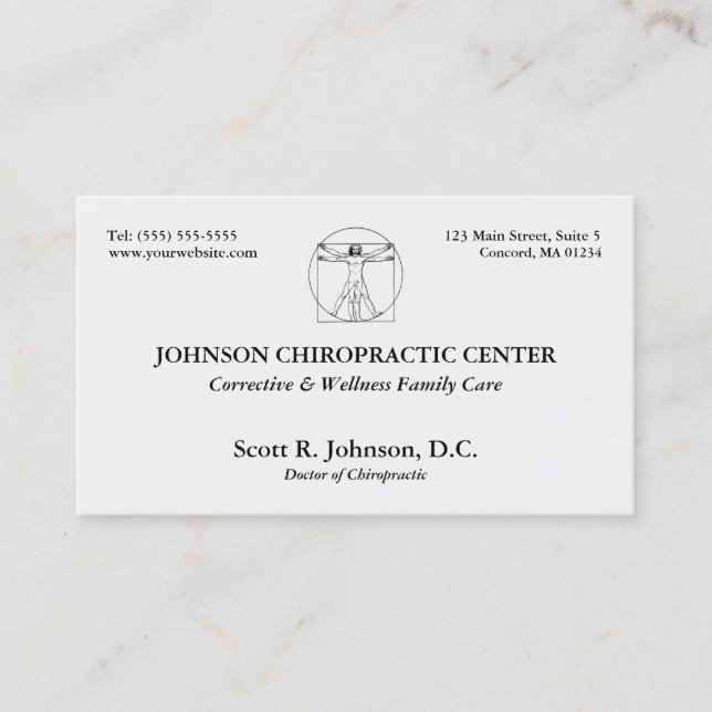 Chiropracticlogotypvisitkortar Visitkort (Framsida)