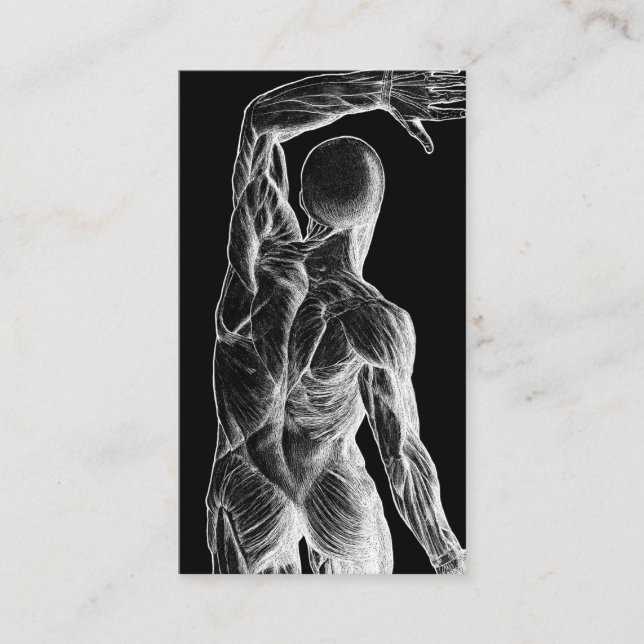 Chiropractor Anatomy Back Chiropraktic Black Visitkort (Framsida)