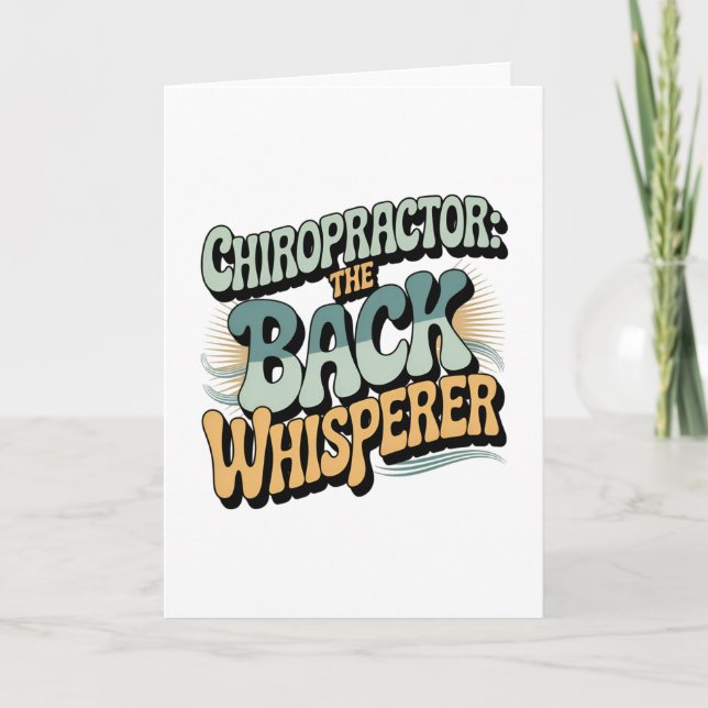 Chiropractor Back Whisperer Gift Idea Kort (Framsida)