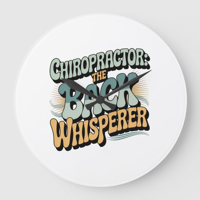 Chiropractor Back Whisperer Gift Idea Stor Klocka (Framsida)