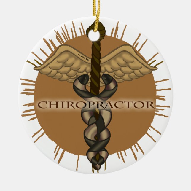 Chiropractor Caduceus round ornament (Framsidan)