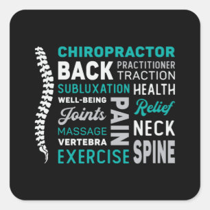 Chiropractor Chiro Medicine Chiropraktic Fyrkantigt Klistermärke