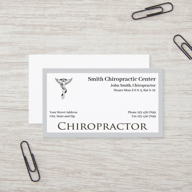 Chiropractor Chiropraktic-Affärskort Visitkort (Fram/Back In Situ)