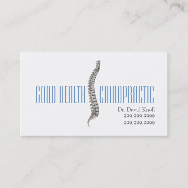 Chiropractor Chiropraktic Health Hälsa Clinic Visitkort (Framsida)