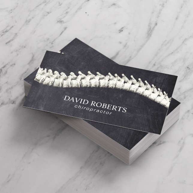 Chiropractor Chiropraktic Spine Therapy Chalkboard Visitkort (Skapare uppladdad)