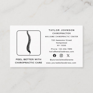 Chiropractor Chiropraktic Typography Social Media Visitkort