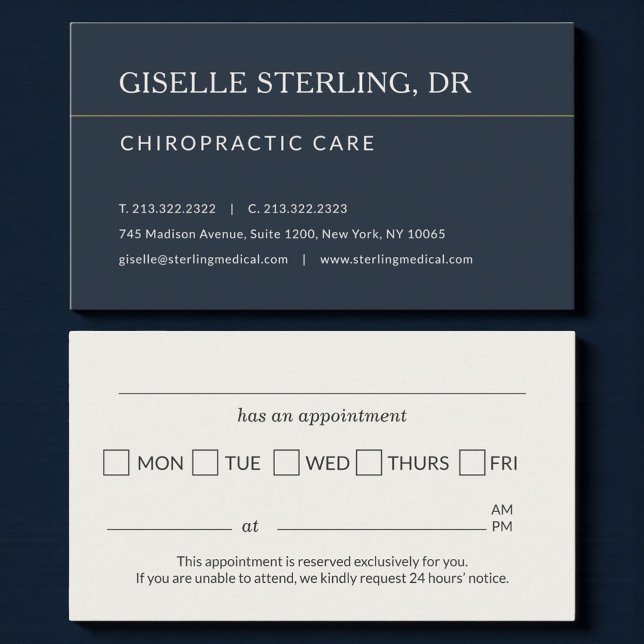 Chiropractor Doctor Office Appointment Reminder Visitkort (Skapare uppladdad)