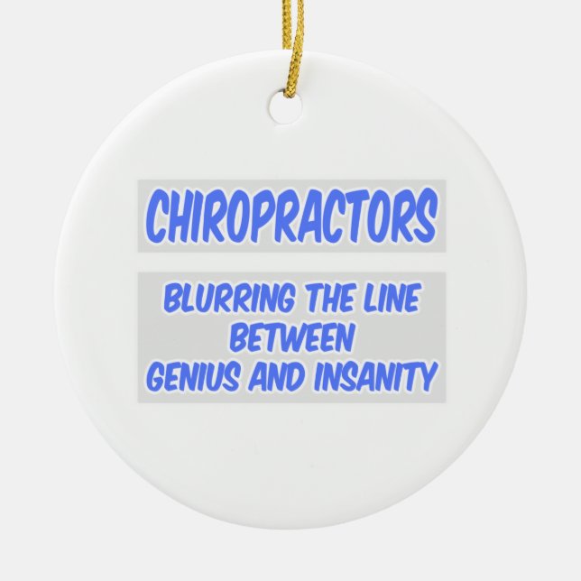Chiropractor Joke ... Geni och osunt förnuft Julgransprydnad Keramik (Framsidan)
