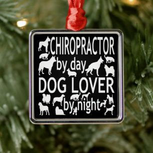 Chiropractor Kärlek Hundar Julgransprydnad Metall