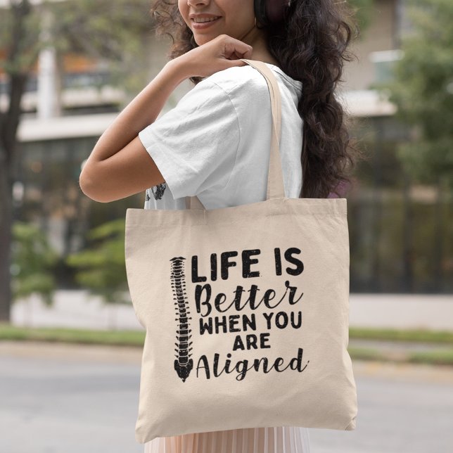 Chiropractor Life är bättre när man anpassar sig e Tygkasse (Chiropractic Life is Better Aligned Tote Bag)