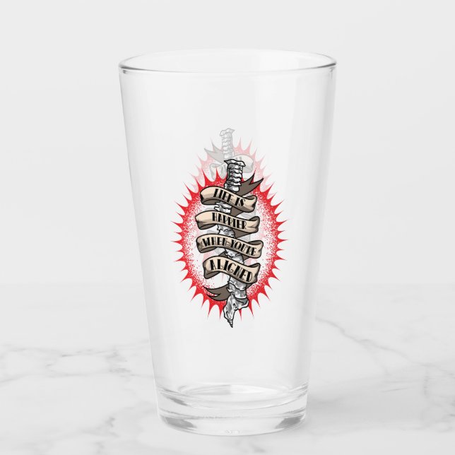 Chiropractor Life är lyckligare när du är i linje Glaskopp (Framsida)