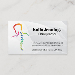 Chiropractor Logotyp för ryggben för ryggradsskö Visitkort