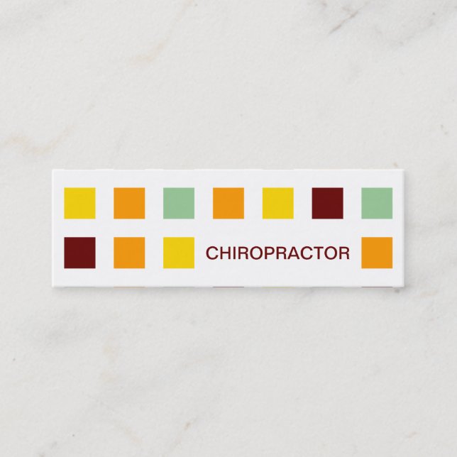 CHIROPRACTOR (modets fyrkanter) Mini Visitkort (Framsida)