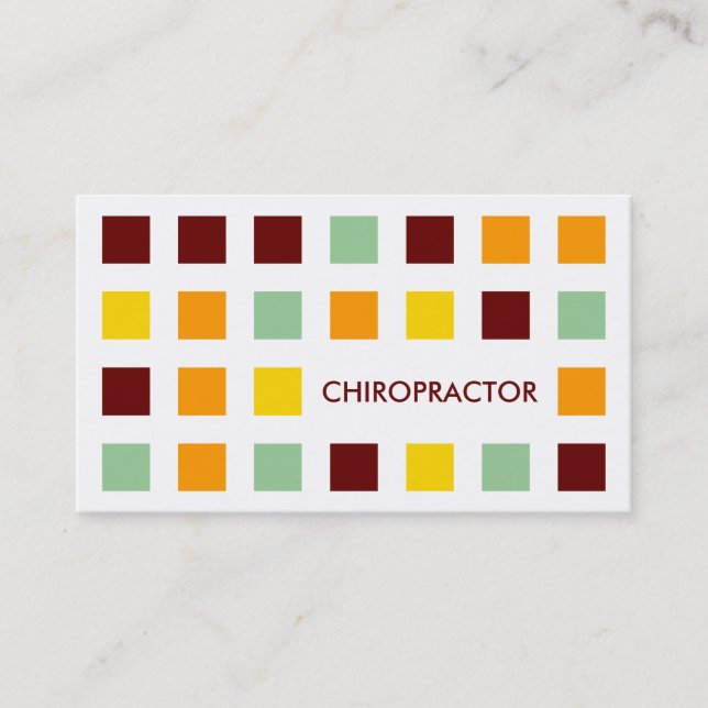 CHIROPRACTOR (modets fyrkanter) Visitkort (Framsida)