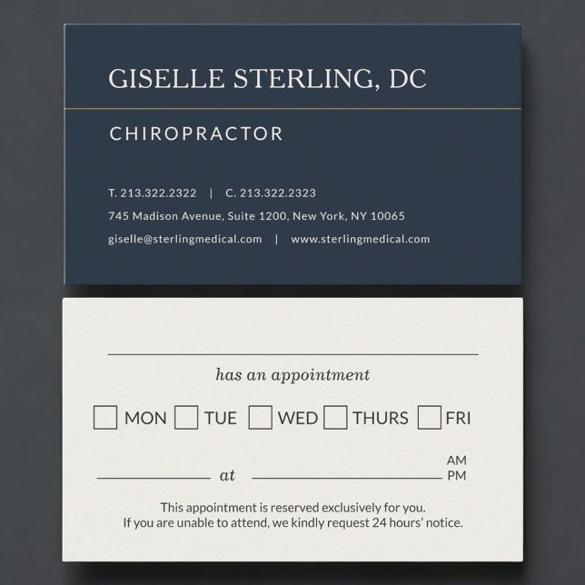 Chiropractor Office Appointment Reminder Tidsbeställning Kort (Skapare uppladdad)