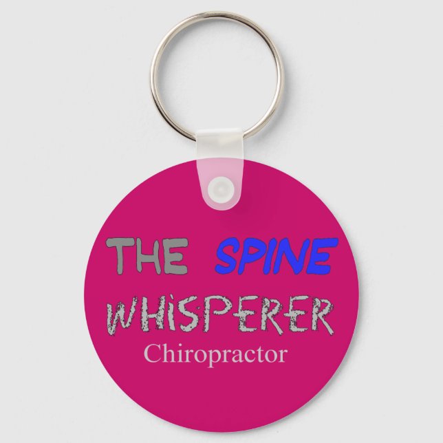 Chiropractor presenterar "The Spine Whisperer" Nyckelring (Framsida)