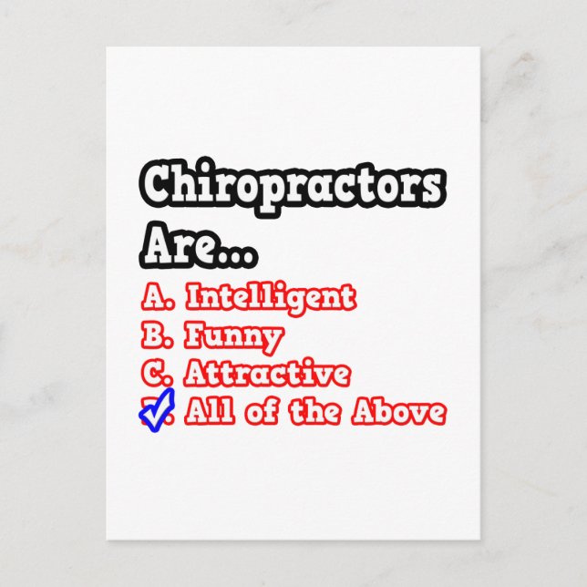 Chiropractor Quiz..Joke Vykort (Framsida)
