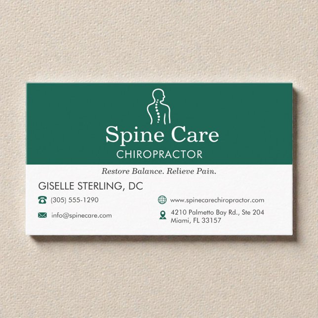 Chiropractor Spine Care Office Icon Visitkort (Skapare uppladdad)