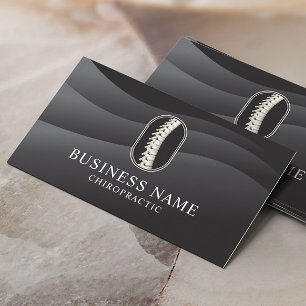 Chiropractor Spine Logotyp Modern Black Chiroprakt Visitkort