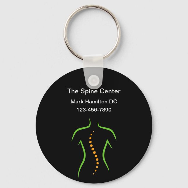 Chiropractor Tema Business Promotional Keychains Nyckelring (Framsida)