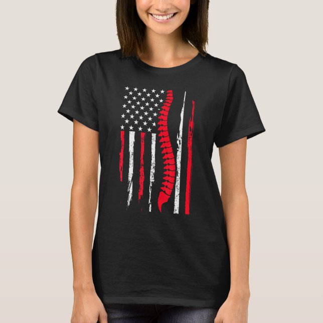 Chiropractor USA Flag Expert Chiropractic Assistan T Shirt (Framsida)