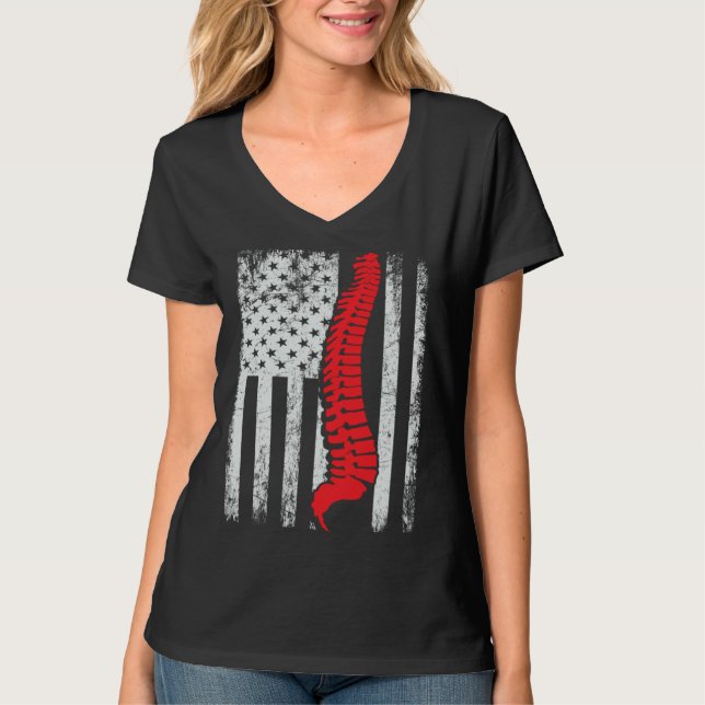 chiropractors USA Flag spines for chiropractic  1 T Shirt (Framsida)
