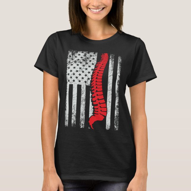 chiropractors USA Flag spines for chiropractic  1 T Shirt (Framsida)
