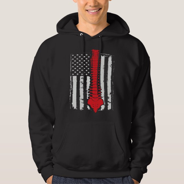 chiropractors USA Flag spines for chiropractic  2 Hoodie (Framsida)