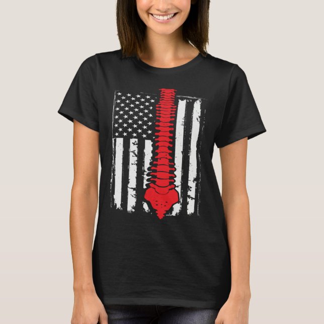 chiropractors USA Flag spines for chiropractic  2 T Shirt (Framsida)