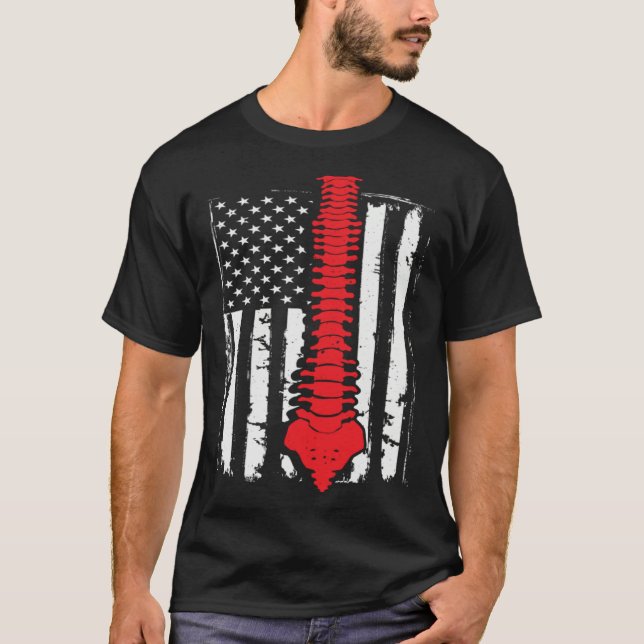chiropractors USA Flag spines for chiropractic  2 T Shirt (Framsida)