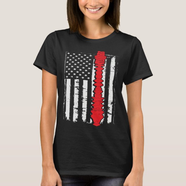 chiropractors USA Flag spines for chiropractic T Shirt (Framsida)