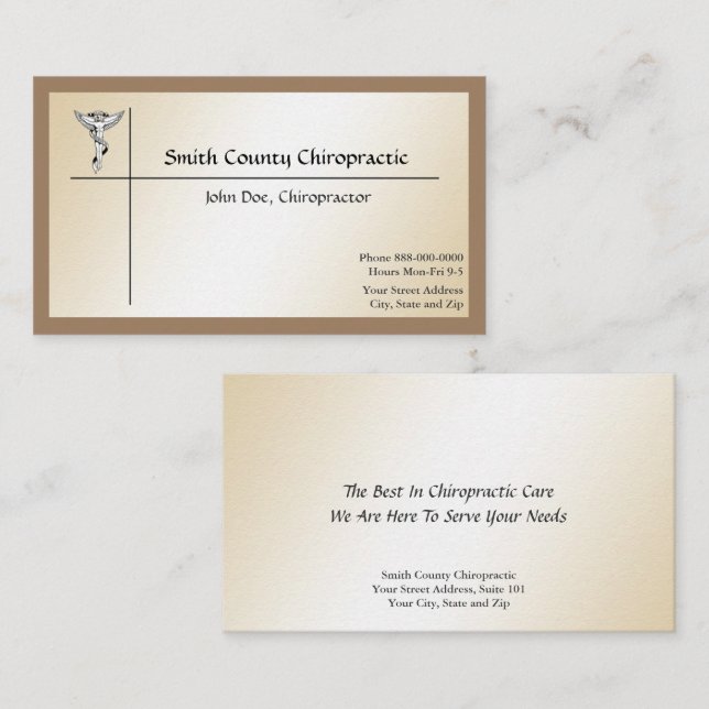 Chiropraktic Chiropractor-Affärskort Visitkort (Fram/baksida)