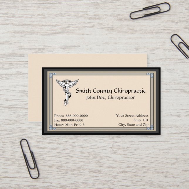 Chiropraktic Chiropractor-Affärskort Visitkort (Fram/Back In Situ)