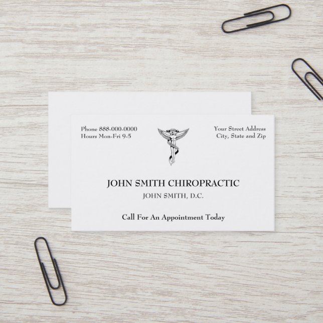 Chiropraktic Chiropractor-Affärskort Visitkort (Fram/Back In Situ)