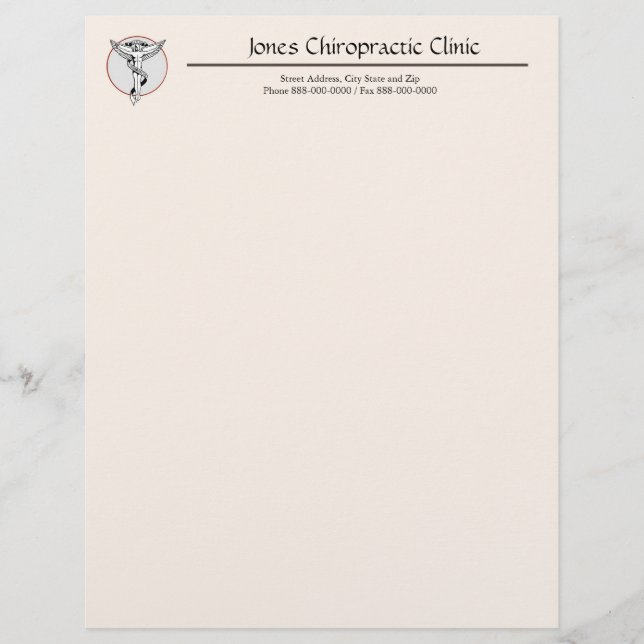 Chiropraktic Chiropractor Letterhead Brevhuvud (Framsida)