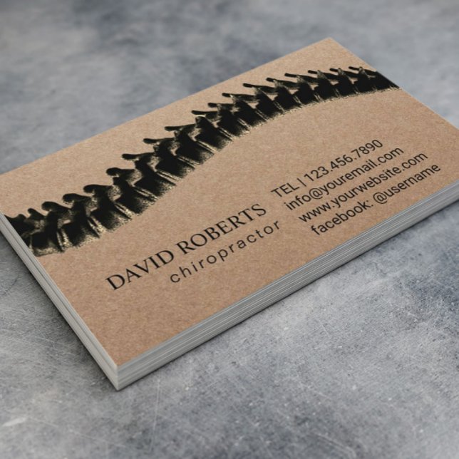 Chiropraktic Chiropractor Therapist Rustic Kraft Tidsbeställning Kort (Skapare uppladdad)