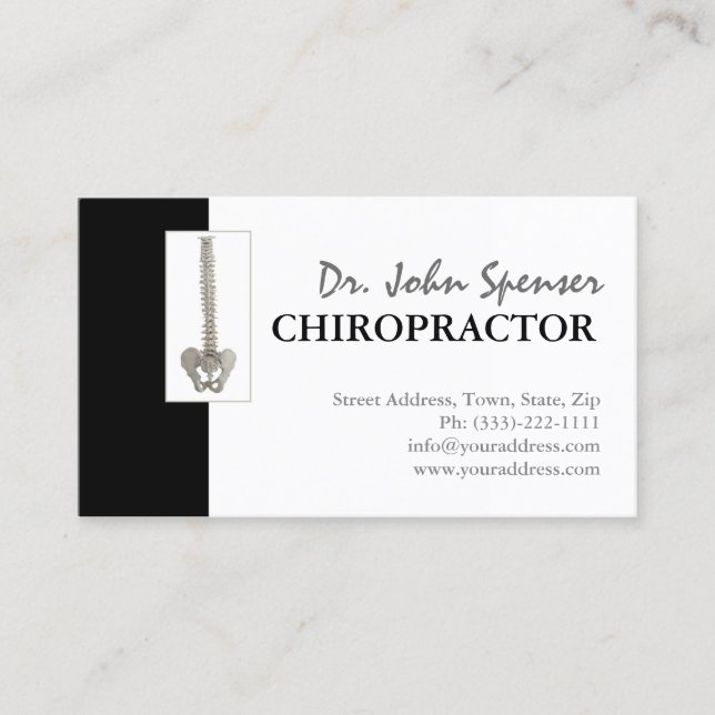 Chiropraktic Chiropractor Vertebrae Medical Card Visitkort (Framsida)